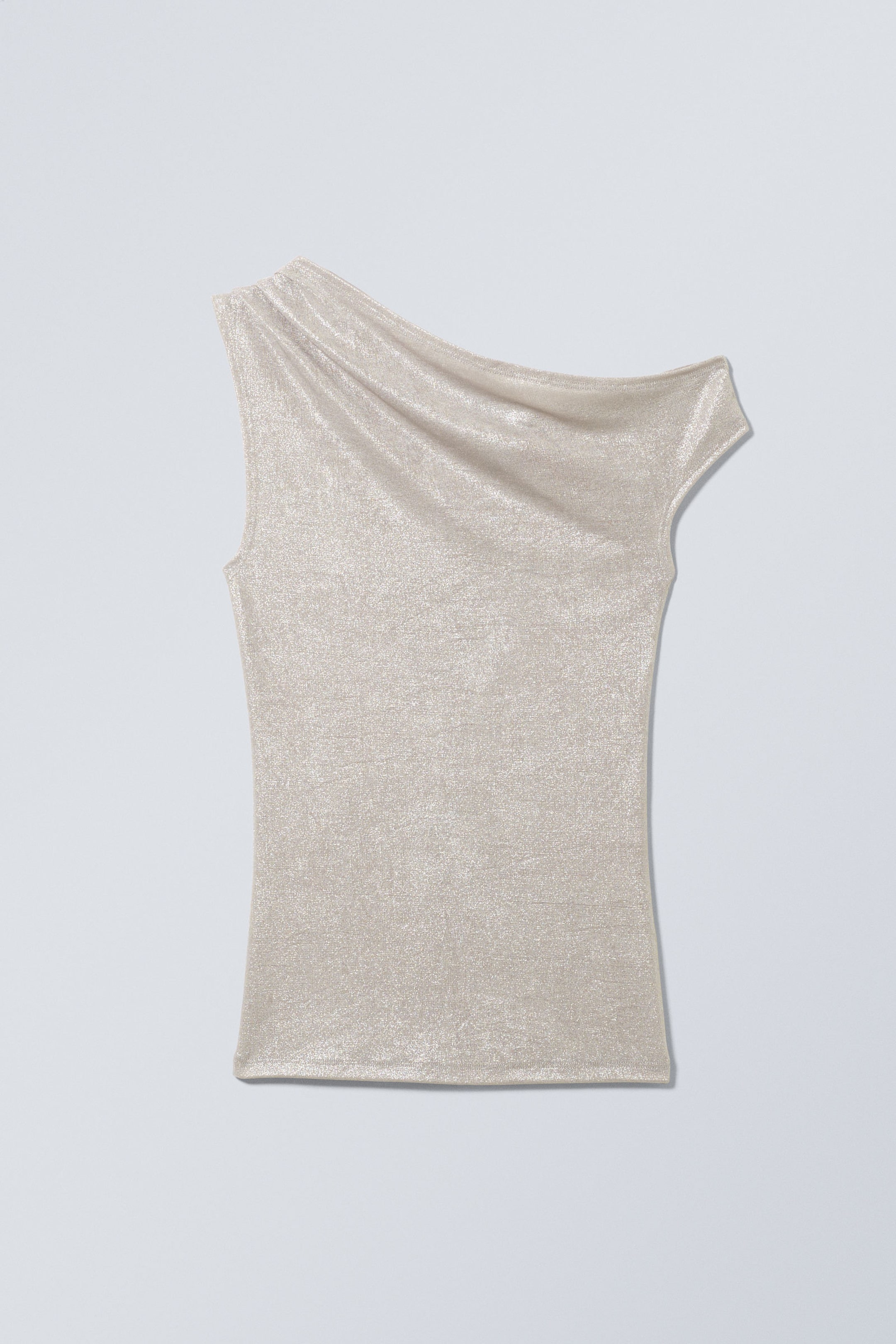 Silver Foil - Shimmer Drape Top - 0