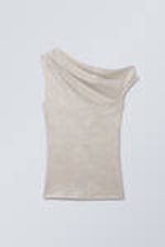 Silver Foil - Shimmer Drape Top - 0