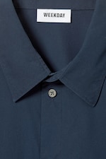 Dark Blue - Cropped Short Sleeve Shirt - 1