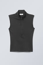 Noir - Débardeur demi-zippé Bella - 0