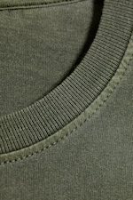 Washed Dark Khaki Green - Long-Sleeved Boxy Cotton T-shirt - 4