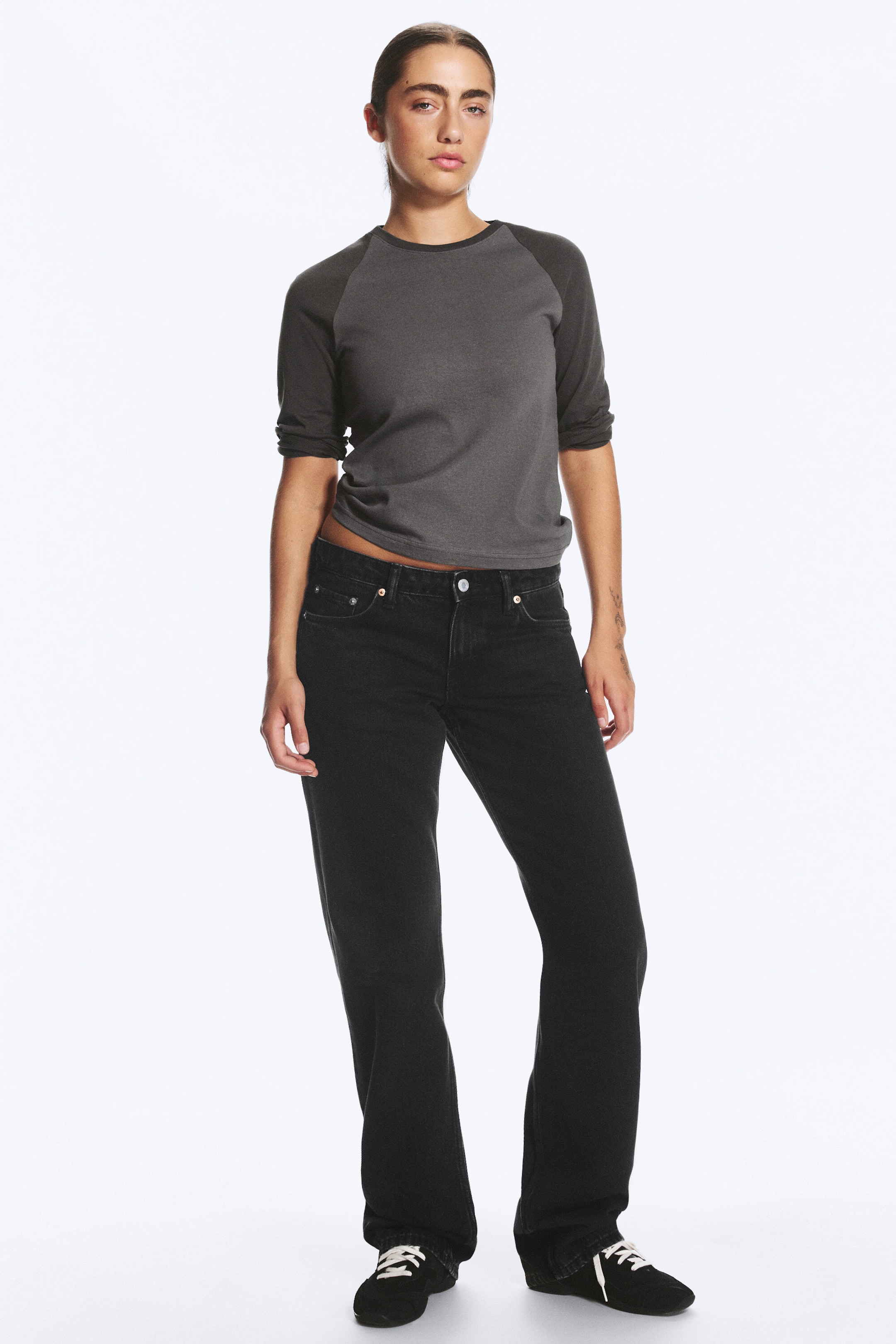 Tuned Black - Schwarz - Arrow Low Waist Regular Straight Jeans - 1