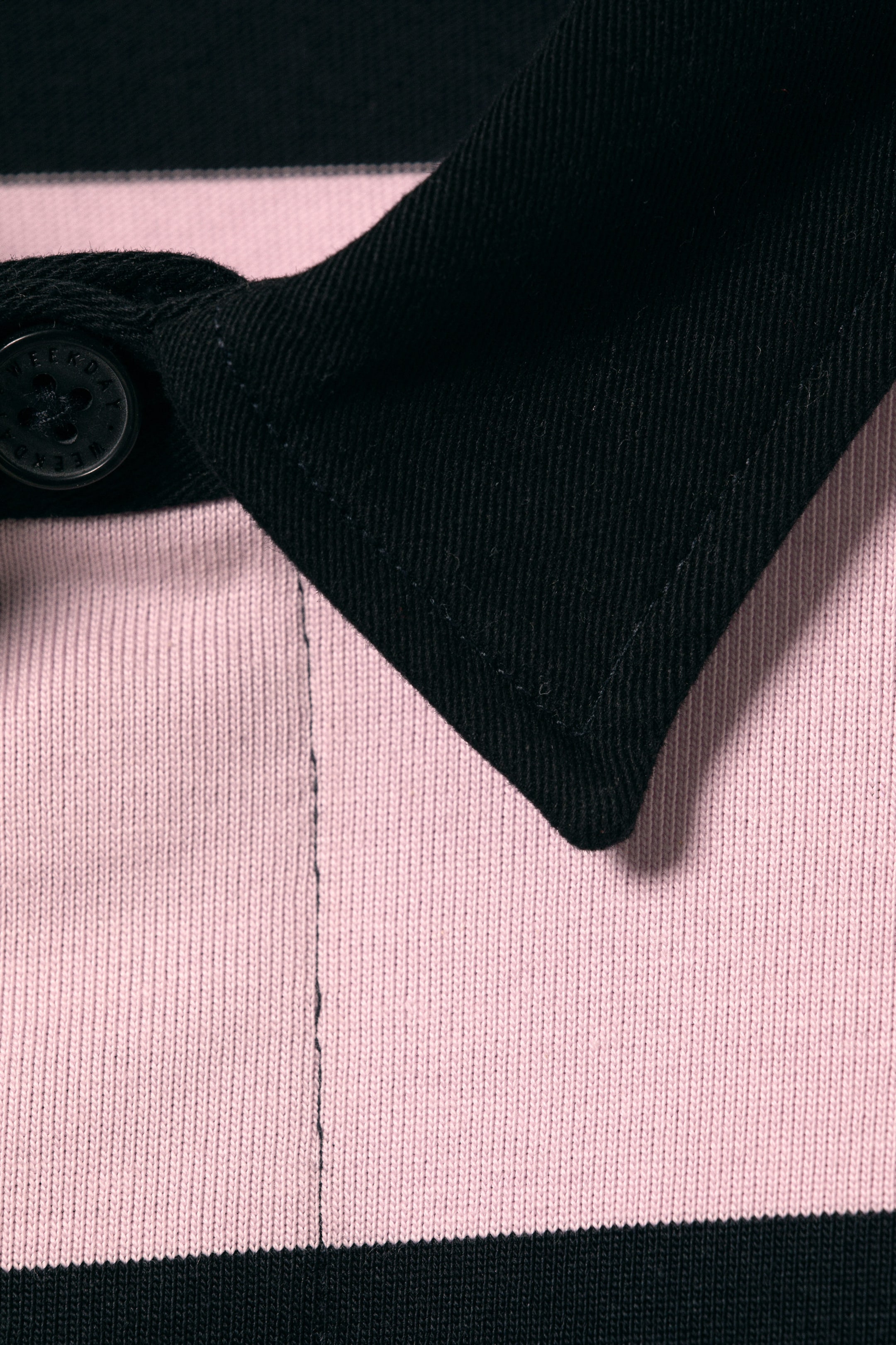 Light Pink & Black Stripes - Striped Relaxed Fit Rugby Shirt - 1