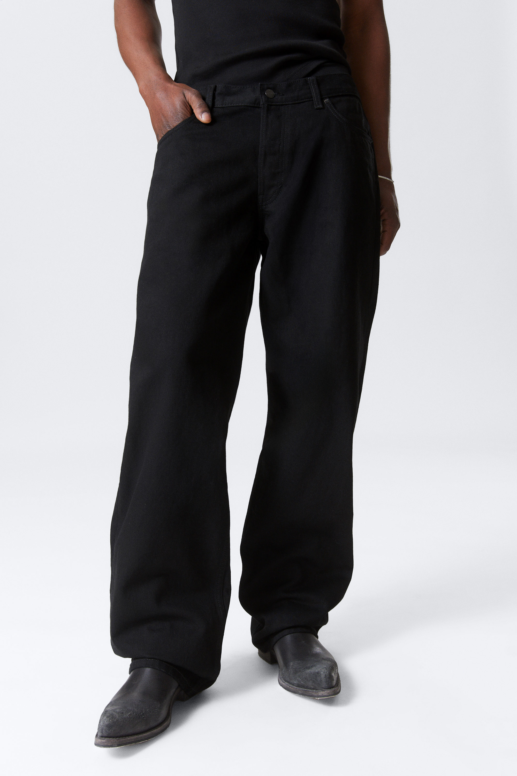 Black Rinse - Black - Sphere Low Rise Loose Straight Leg Jeans - 3