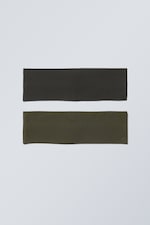 Donkergrijs/donker kakigroen - 2-pack hoofdbanden - 0