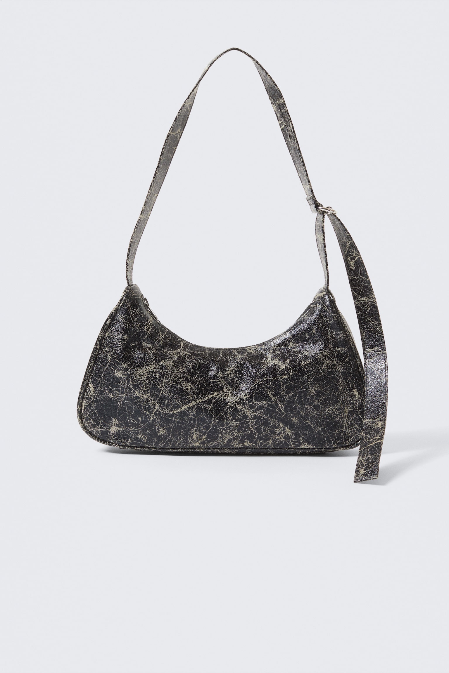 Petit sac à main en similicuir - Noir/Rouge/Noir