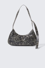 Black - Small Faux Leather Handbag - 0