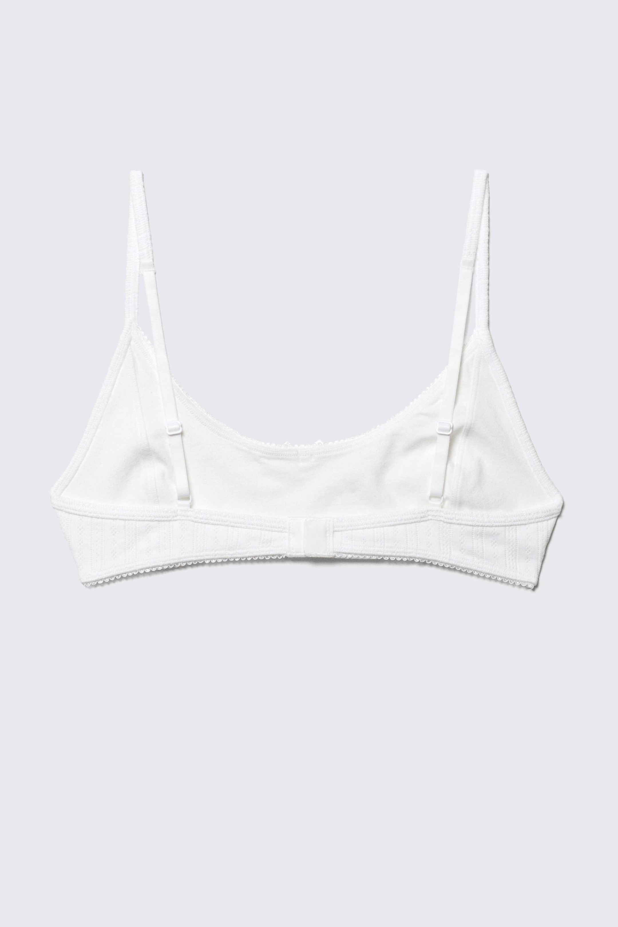 Wit - Pointelle bralette met lage ronde hals - 5