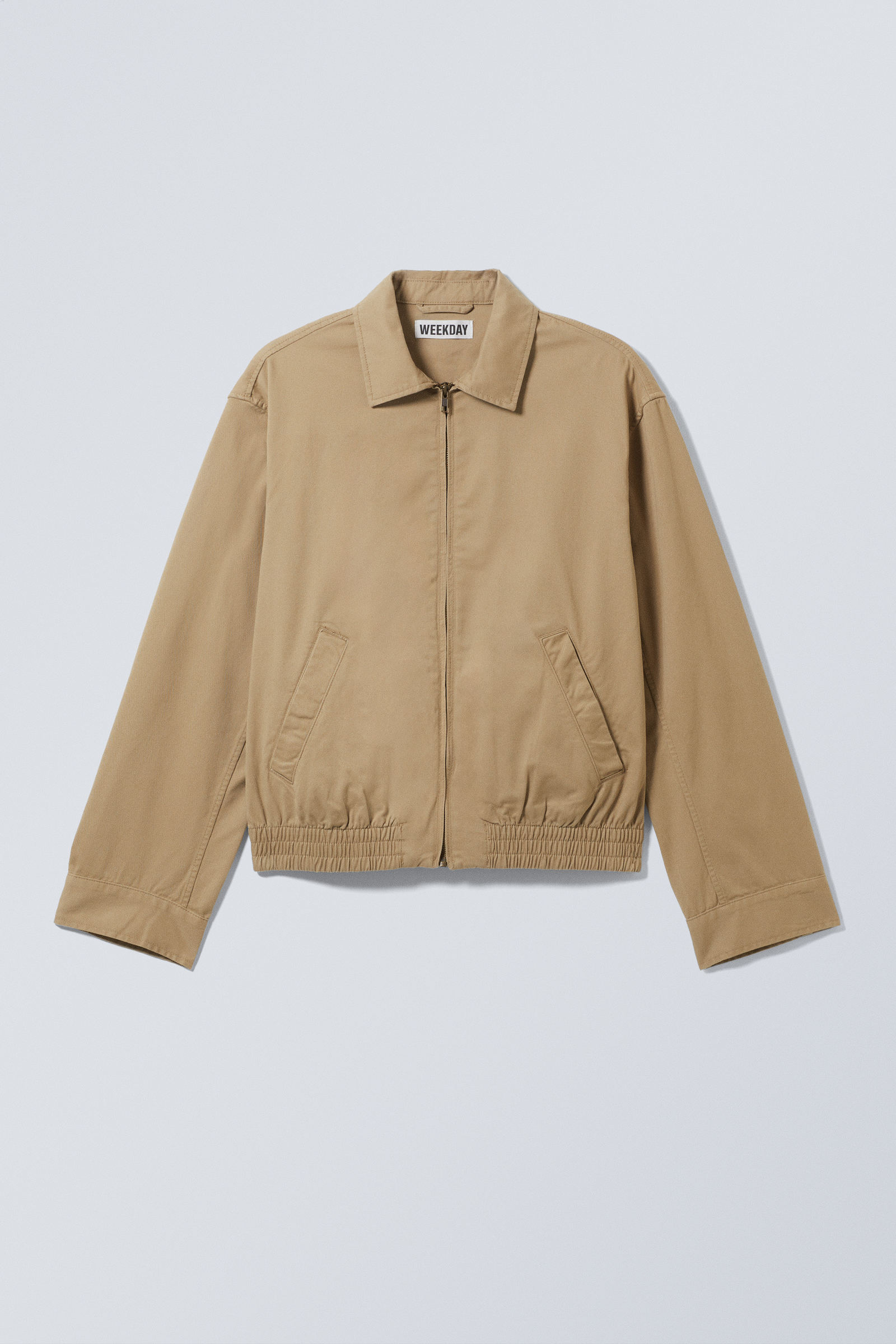 loose fit cotton twill zip jacket - Beige | Weekday WW