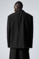 Black - Single-Breasted Relaxed Tailored Blazer - 2