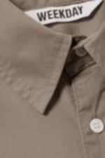 Zacht taupe - Oversized overhemd van katoen en viscose - 5