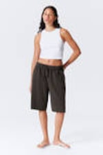 Weiß - Kurzes geripptes Baumwoll-Tanktop - 1