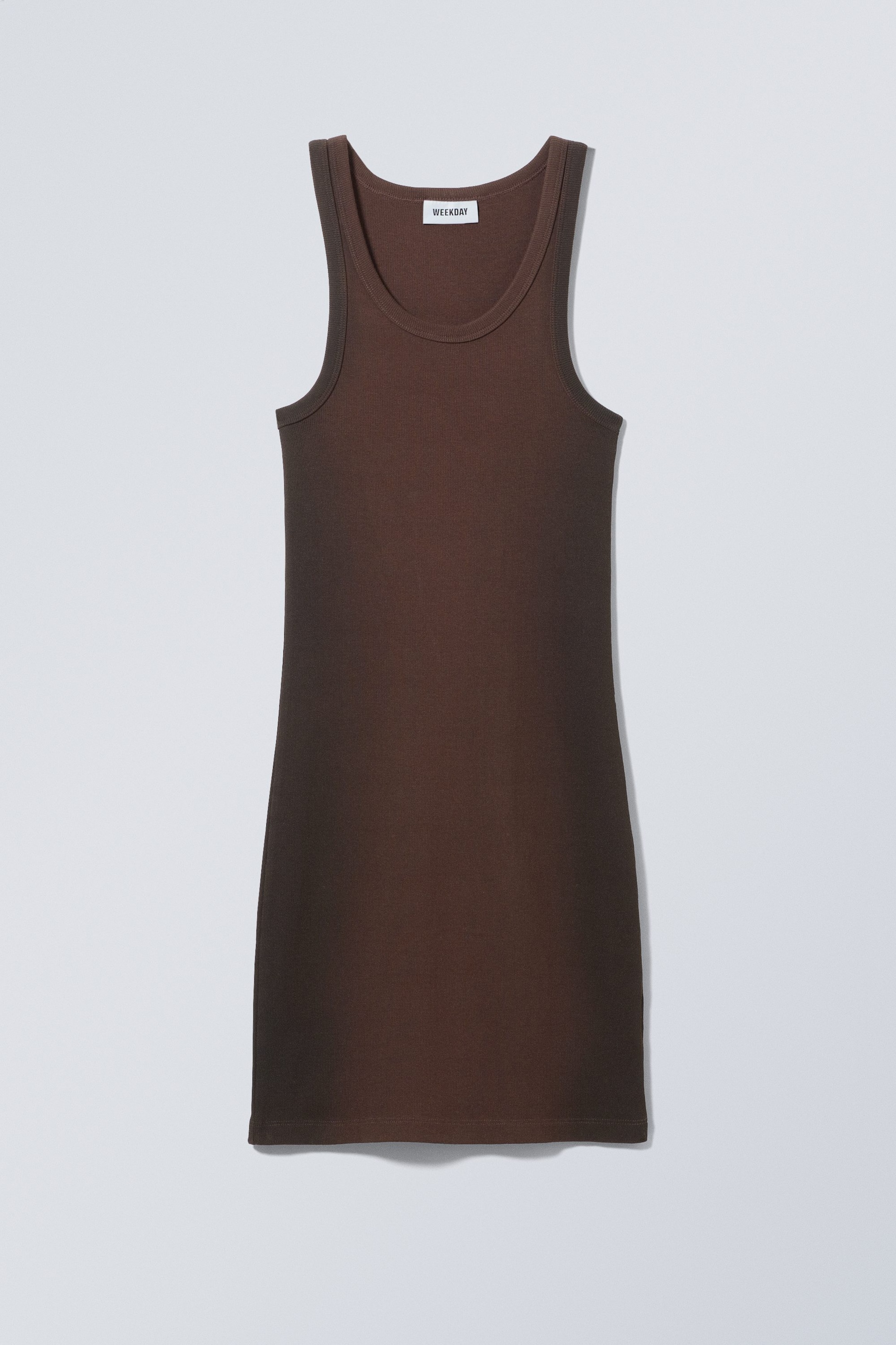 Dark brown - Close Rib Dress Short Dye - 0
