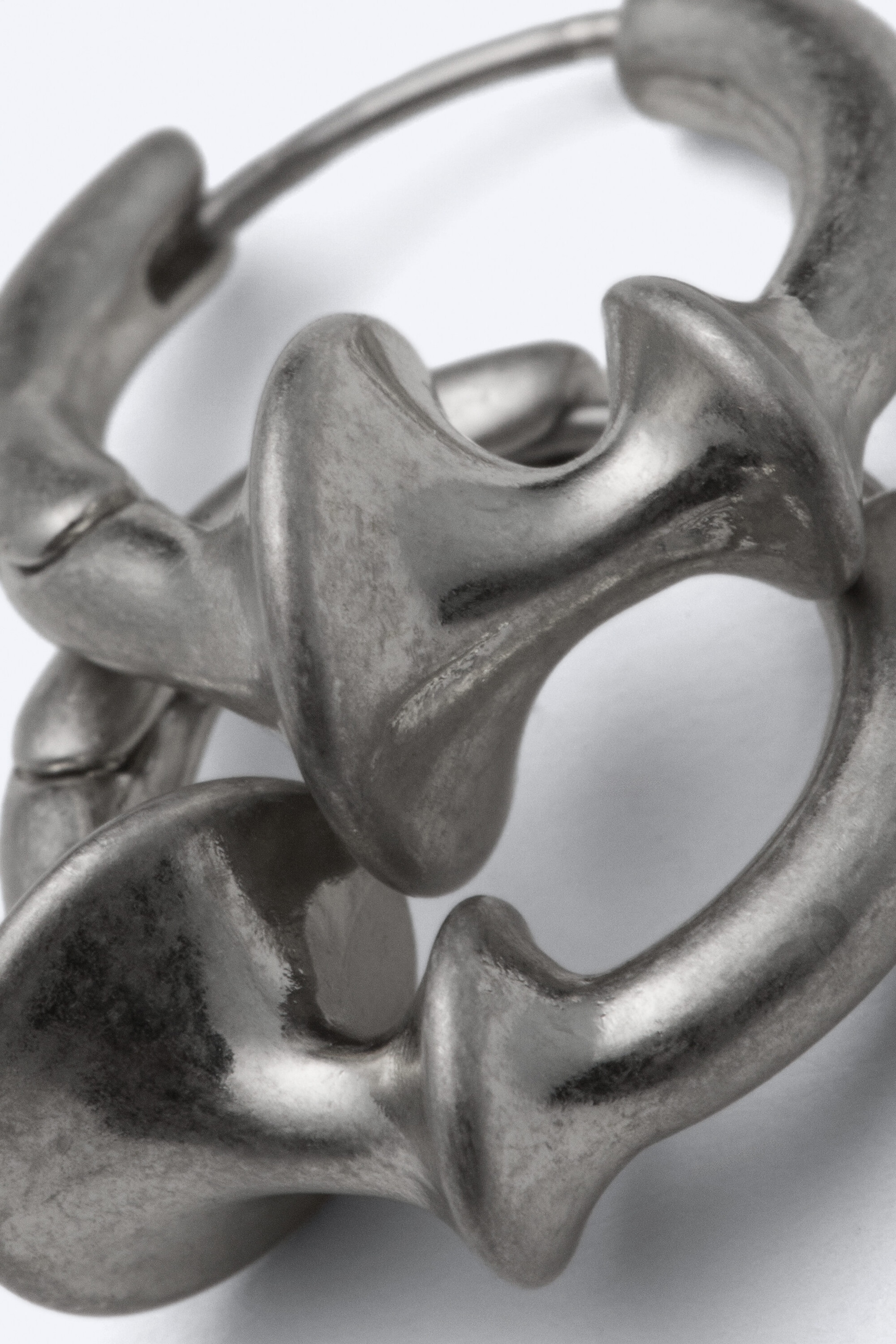 Grey Silver - Chunky mini hoops - 3