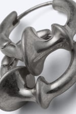 Grey Silver - Chunky mini hoops - 3