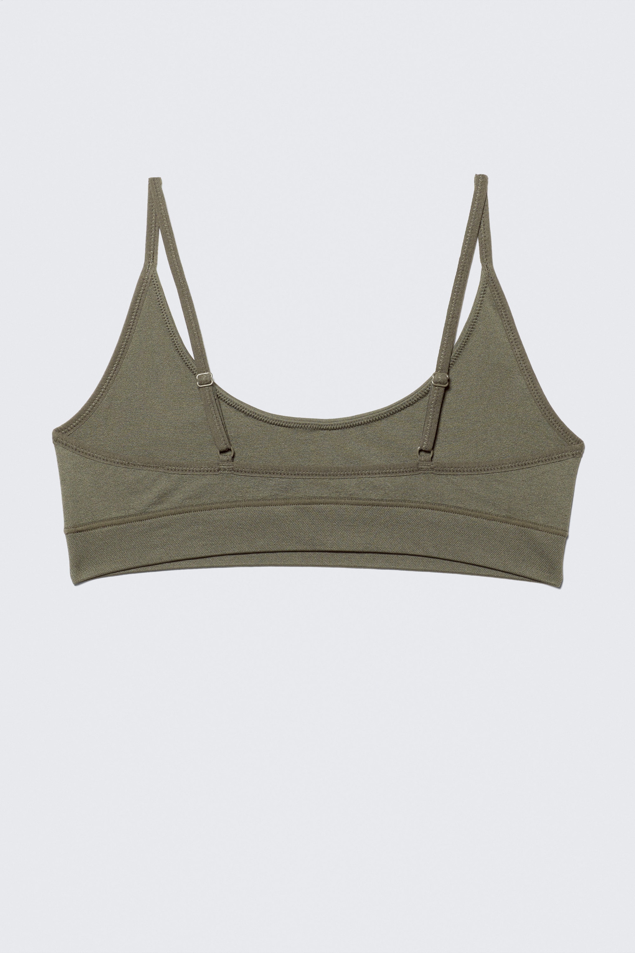 Dark Khaki Green - Soft Seamless Scooped Bra - 2