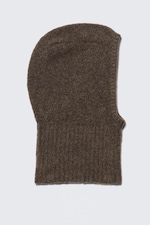 Dunkelbraun - Weiche, gerippte Strickkapuze - 2