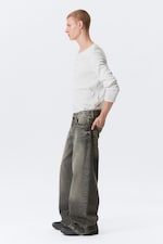 Redondo Black - Washed Black - Solar Loose Wide Leg Unisex Jeans - 2