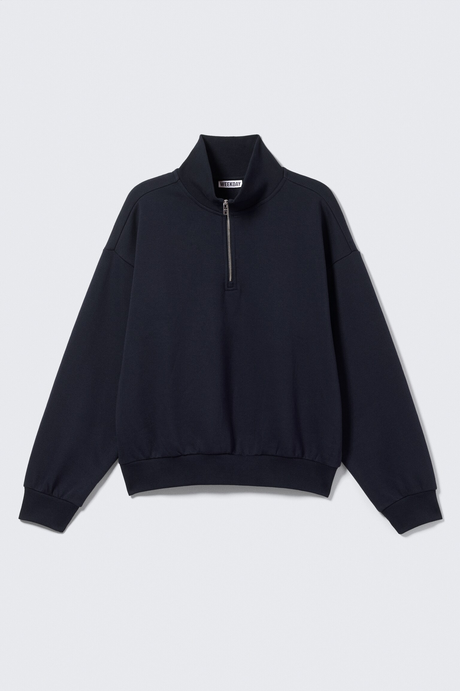 Loose Half Zip Sweatshirt - Dark Navy Blue/Black/Grey/Dark Red - 2