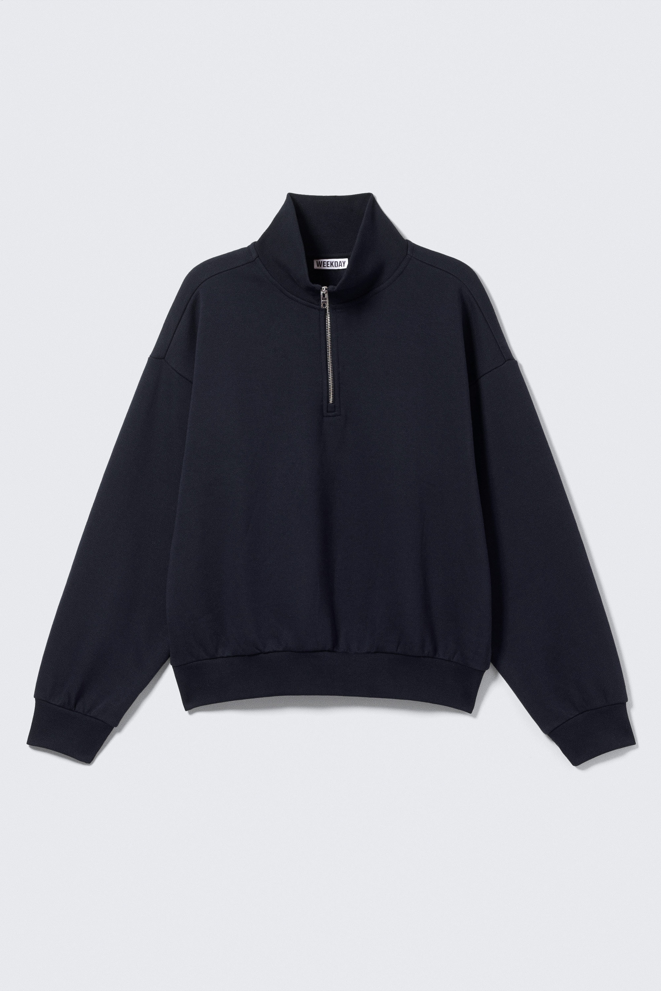 Dark Navy Blue - Loose Half Zip Sweatshirt - 4