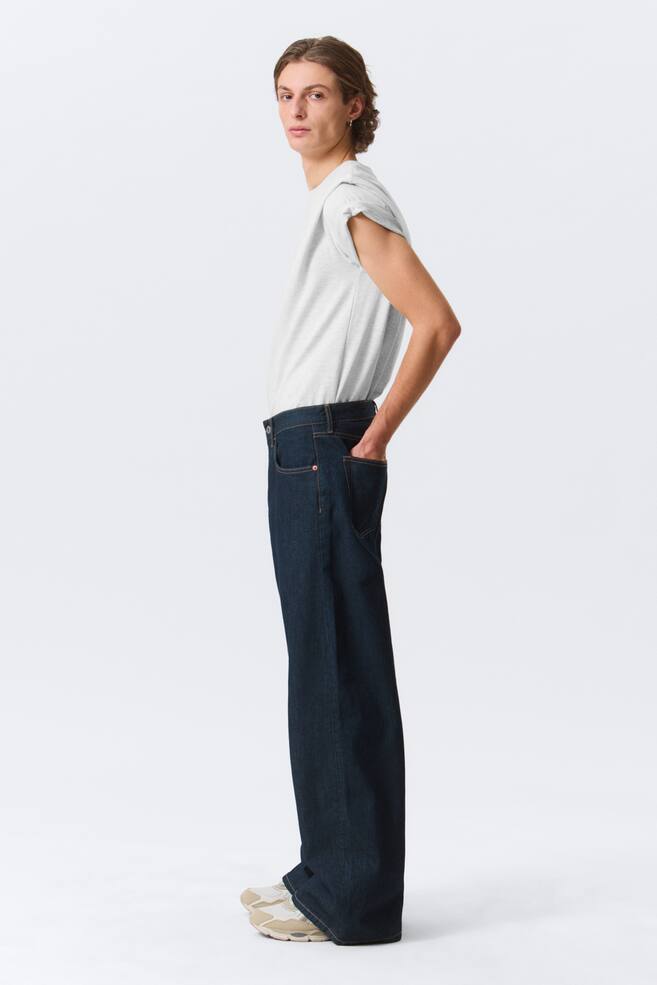 Solar Loose Wide Leg Unisex Jeans - Blue Rinse - Dark Blue/Blue Horses - Medium Blue/Redondo Black - Washed Black - 3