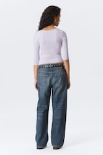 Ljus syrenlila - Fitted Three-Quarter Sleeve Top - 1