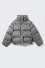 Grey - Short Oversized Puffer Jacket - 6