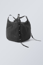 Black - Eyelet Shoulder Bag - 1