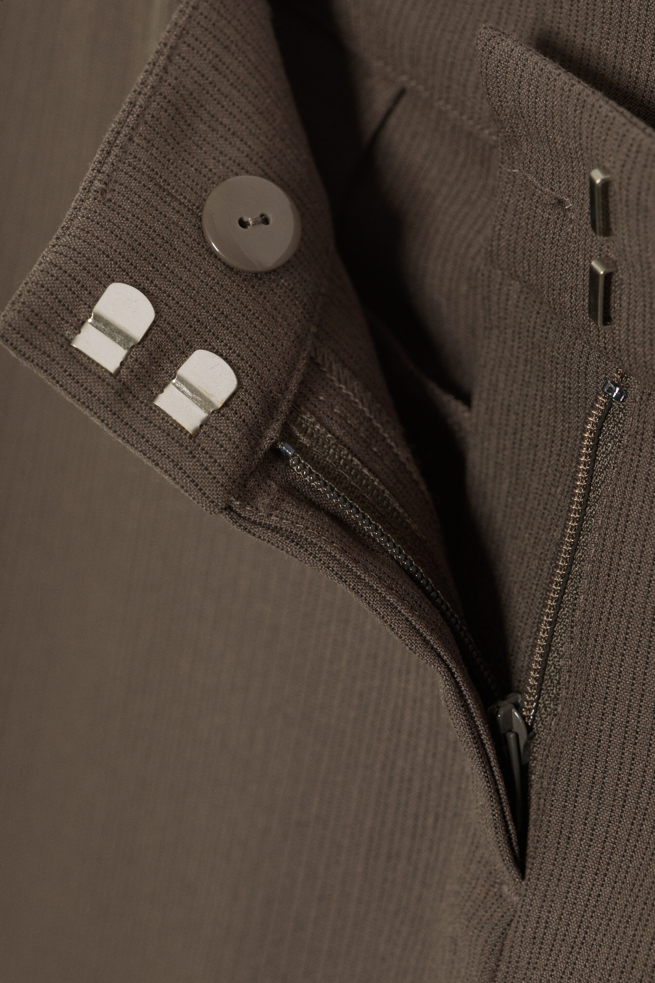 Brown Stripe - Low Flared Suit Trousers - 5