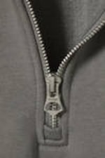 Staubiges Grau - Lockerer, schwerer Pullover mit Teilreißverschluss - 1