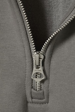 Dimgrå - Tung Avslappnad Halv-zip Tröja - 1