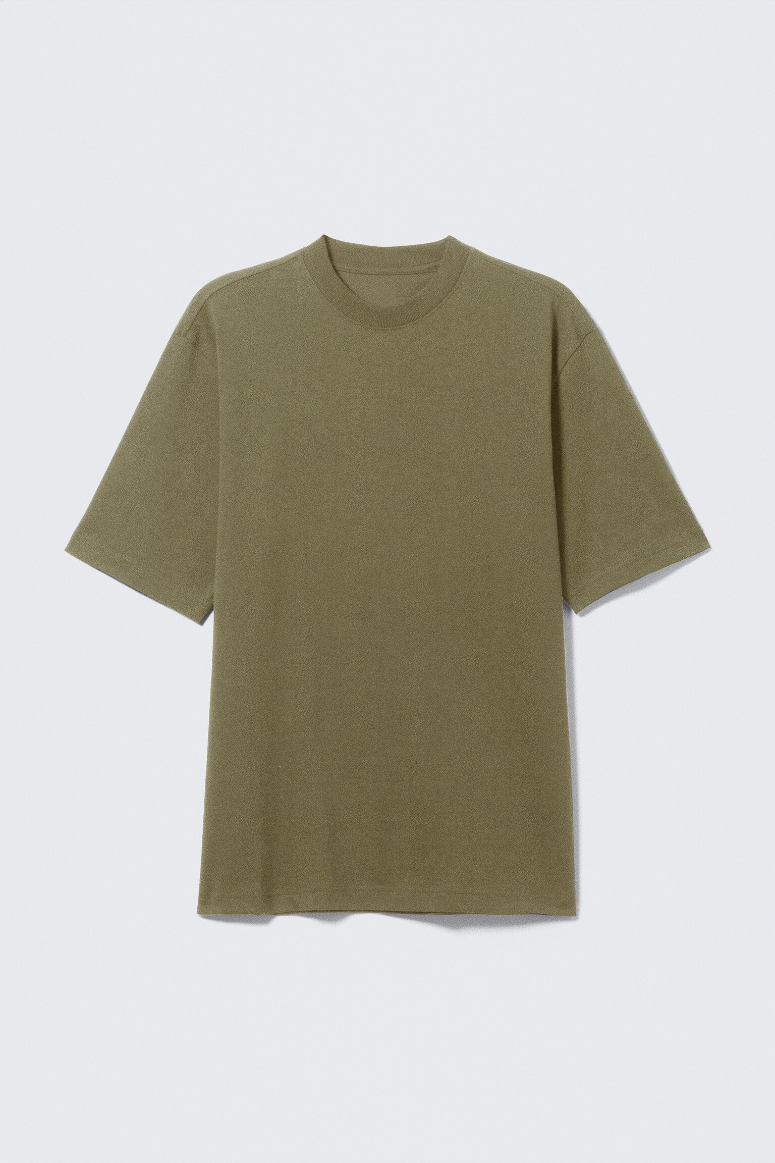 Relaxed Fit Short-Sleeved Cotton T-shirt - Dark Green/Black/White/Light Blue/Dusty Khaki Green/Navy Blue - 2