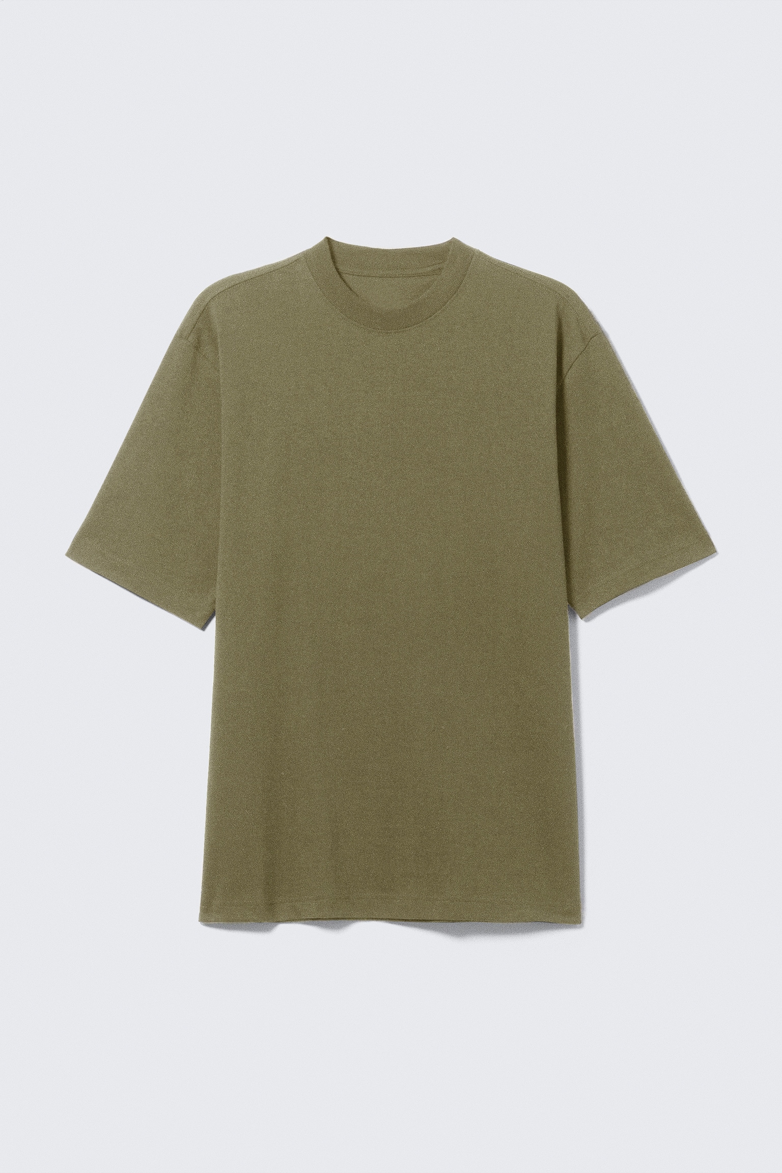 Relaxed Fit Short-Sleeved Cotton T-shirt - Dark Green/White/Black/Navy Blue/Dusty Khaki Green/Light Blue/Grey Melange - 2