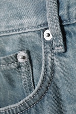 Gloria Blue - Medium Blue - Galaxy Mid Rise Loose Straight Leg Unisex Jeans - 7