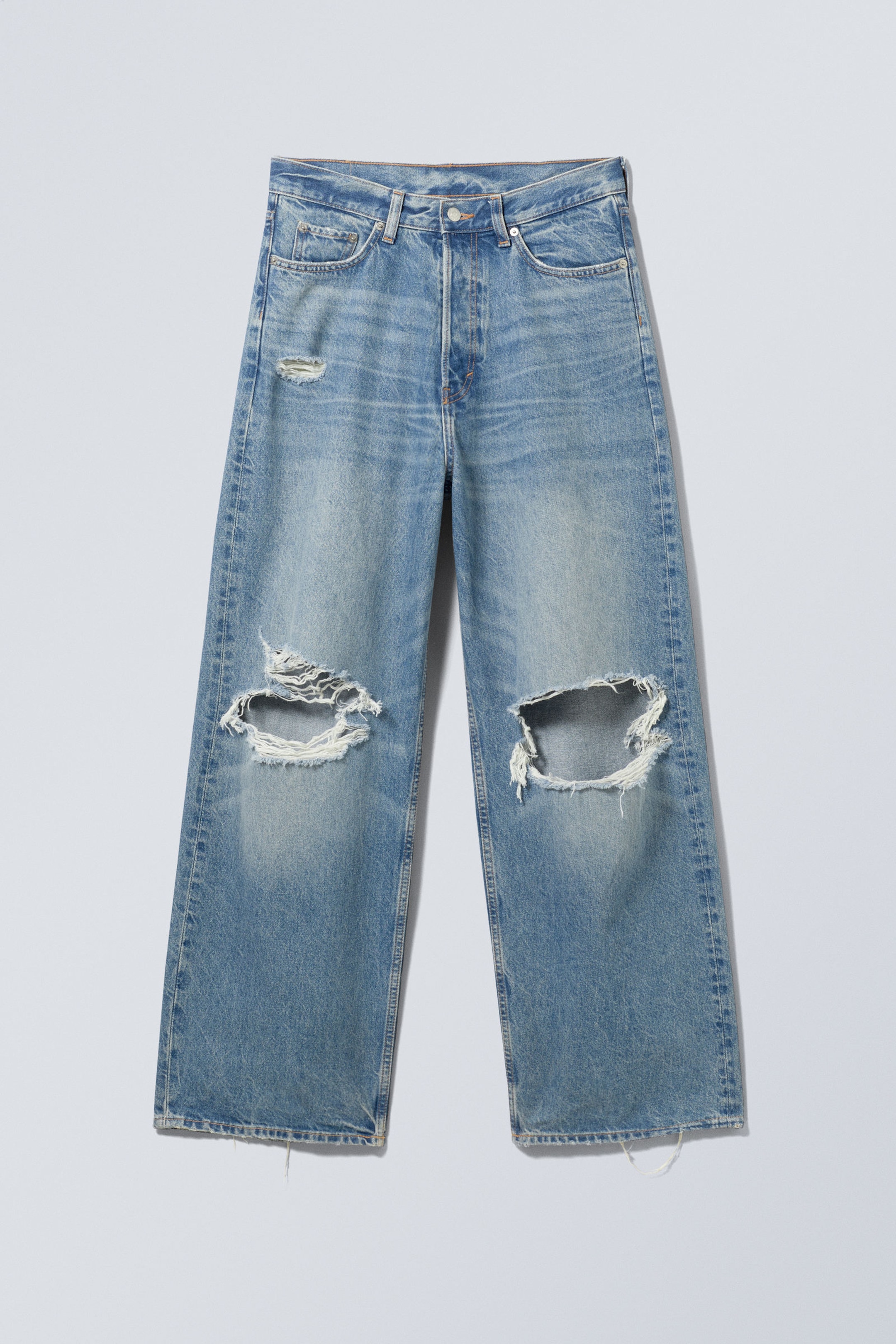 Seventeen Blue - Astro Ripped Loose Baggy Jeans - 0