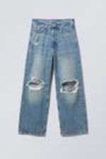 Seventeen Blue - Astro Ripped Loose Baggy Jeans - 0