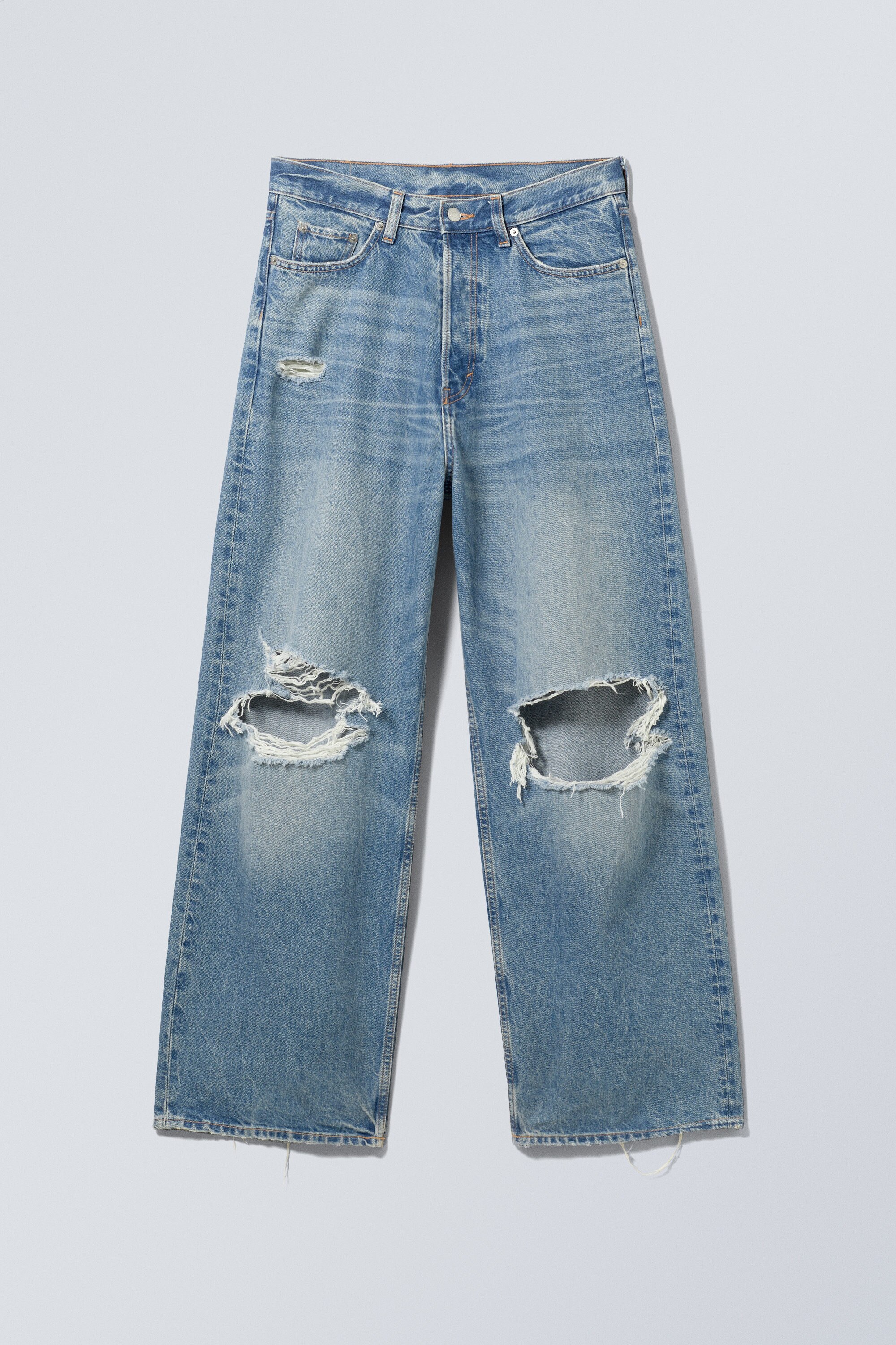 astro ripped loose baggy jeans - Seventeen Blue | Weekday WW