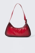 Red - Small Faux Leather Handbag - 0