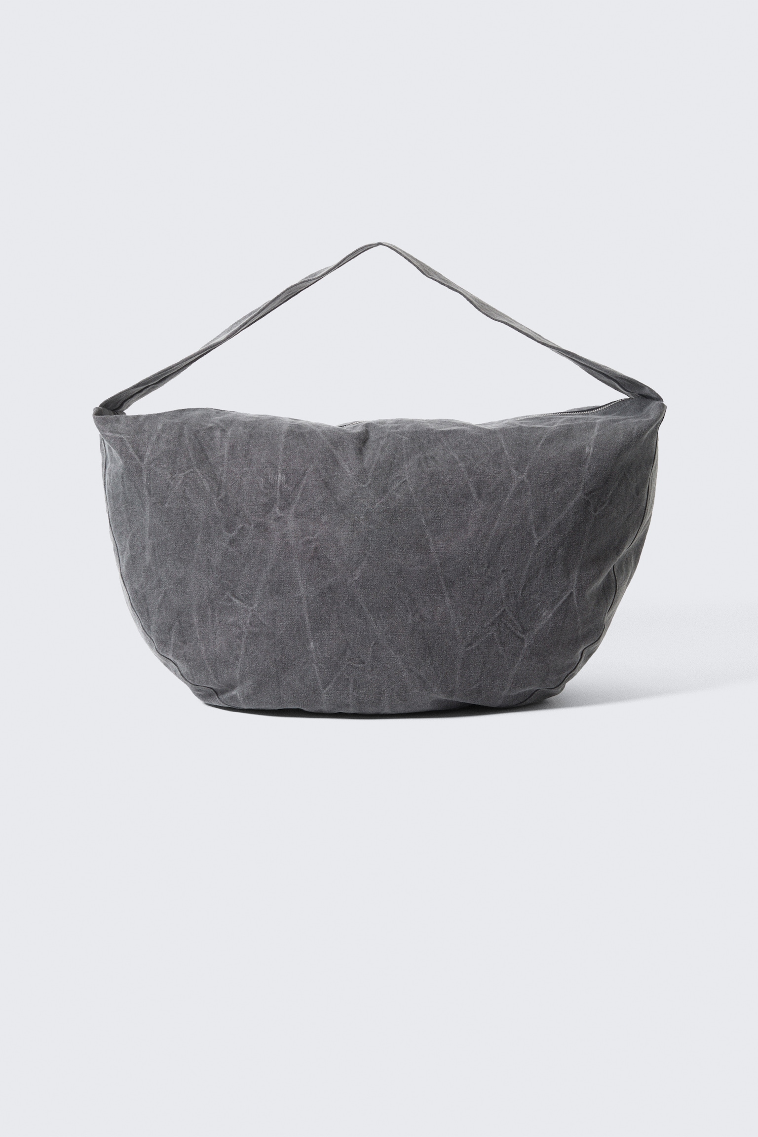 Bawełniana torebka crossbody - Sprany Ciemnoszary/Ciemnobrązowy