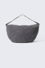 Washed Dark Grey - Washed Cotton Crossbody Bag - 0