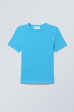 Bright Blue - Slim Fitted T-shirt - 0