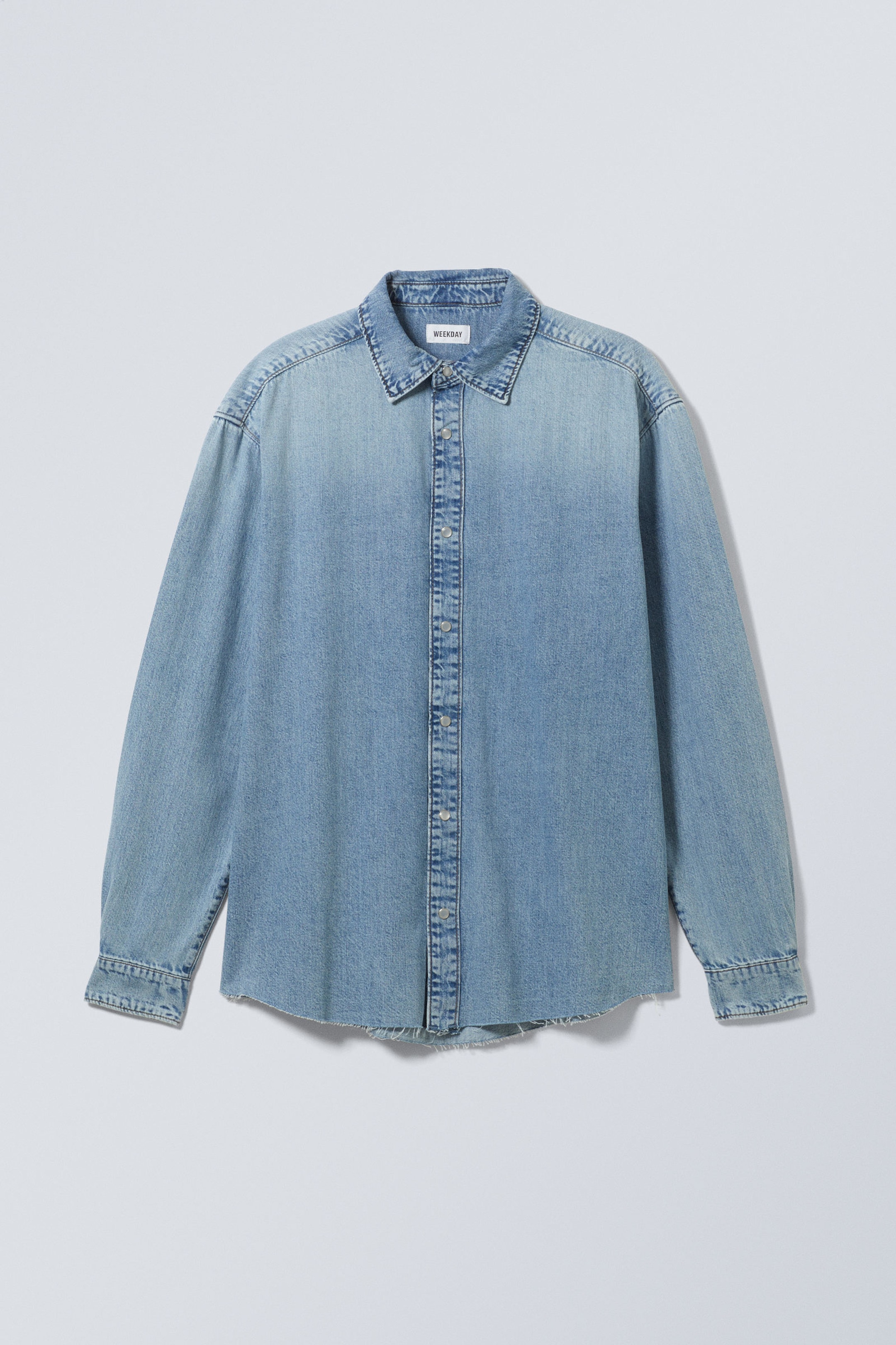 Stone blue - Ruimvallend denim overhemd - 0