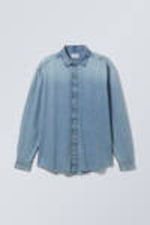 Stone blue - Ruimvallend denim overhemd - 0
