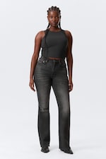 Black Web - Noir - Jean évasé standard taille haute Glow Curve - 0