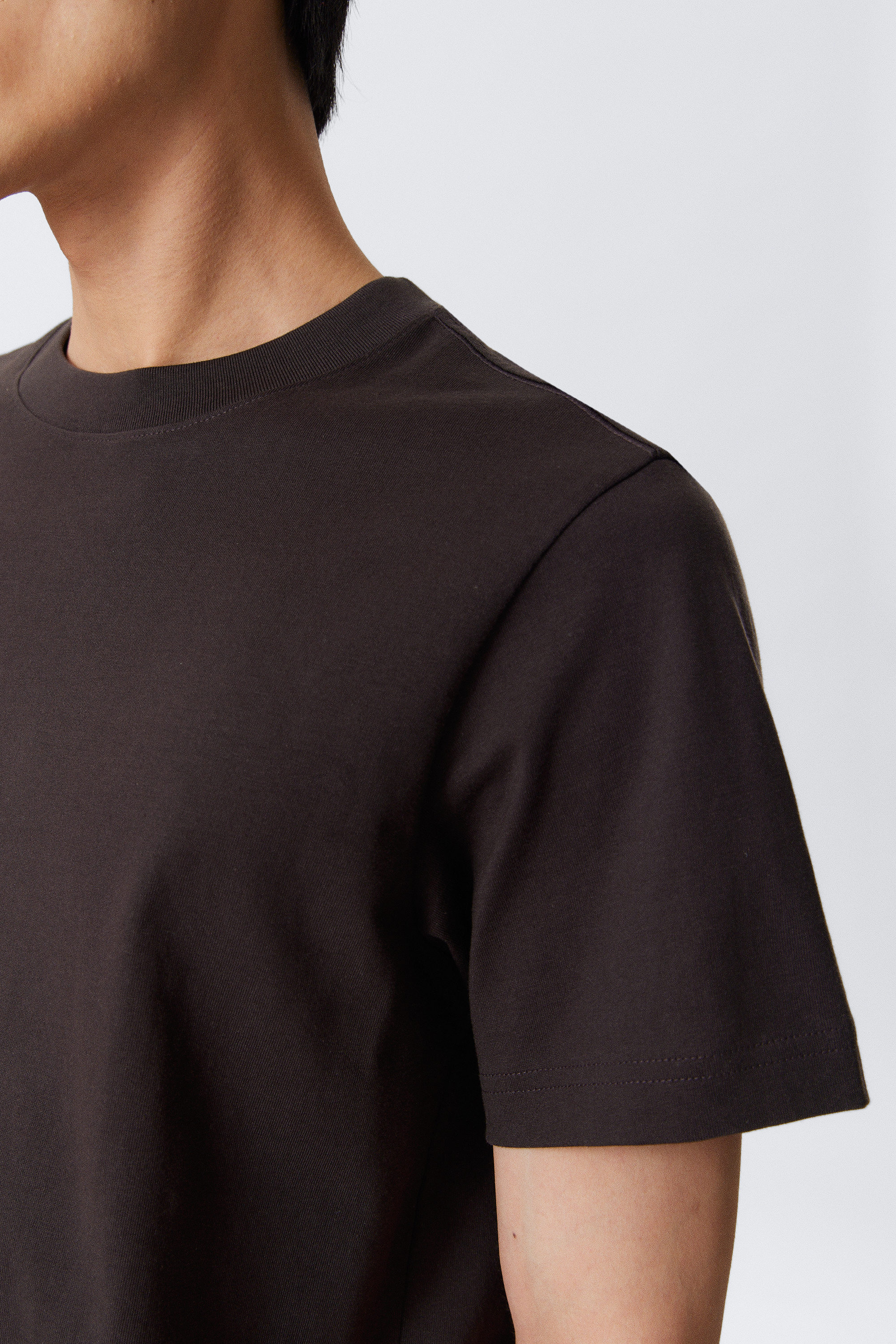 Dark Brown - Short Boxy Heavyweight T-shirt - 2
