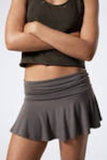 Dark Mole - Flared Mid-Rise Mini Skirt - 1