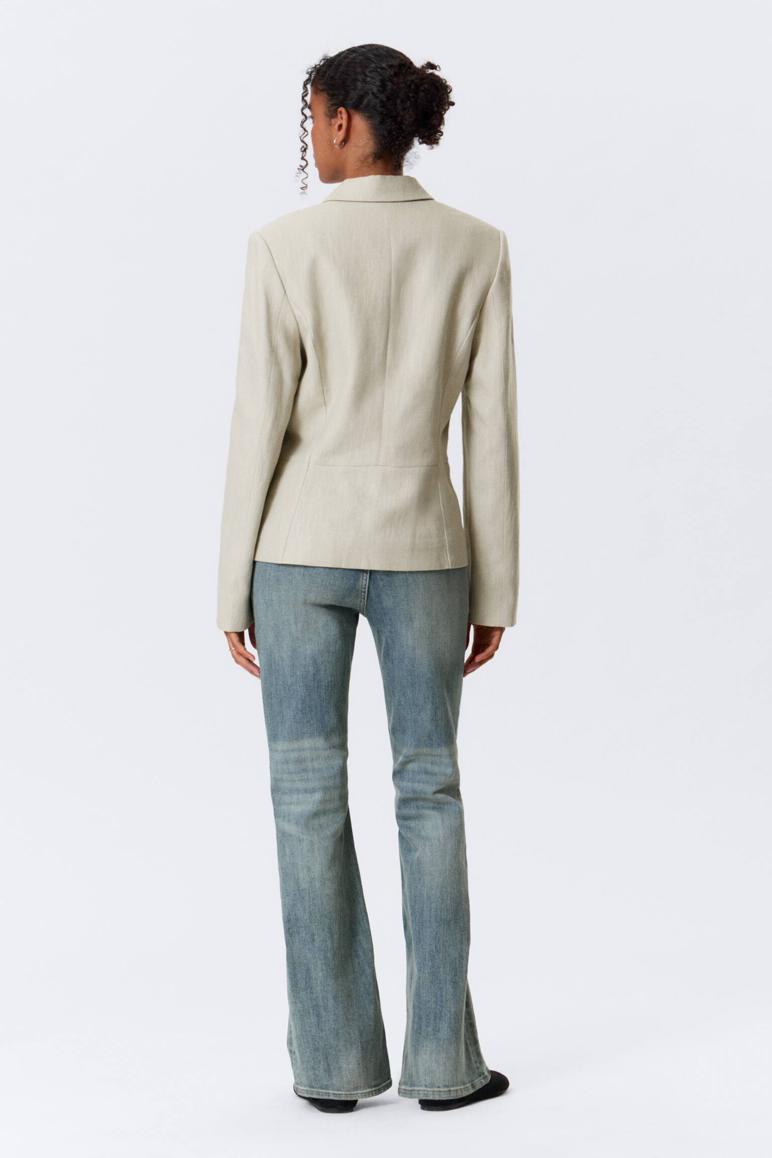 Lean Buttoned Jacket - Zacht taupe/Pinstriped Black/Donkergrijze visgraat - 6