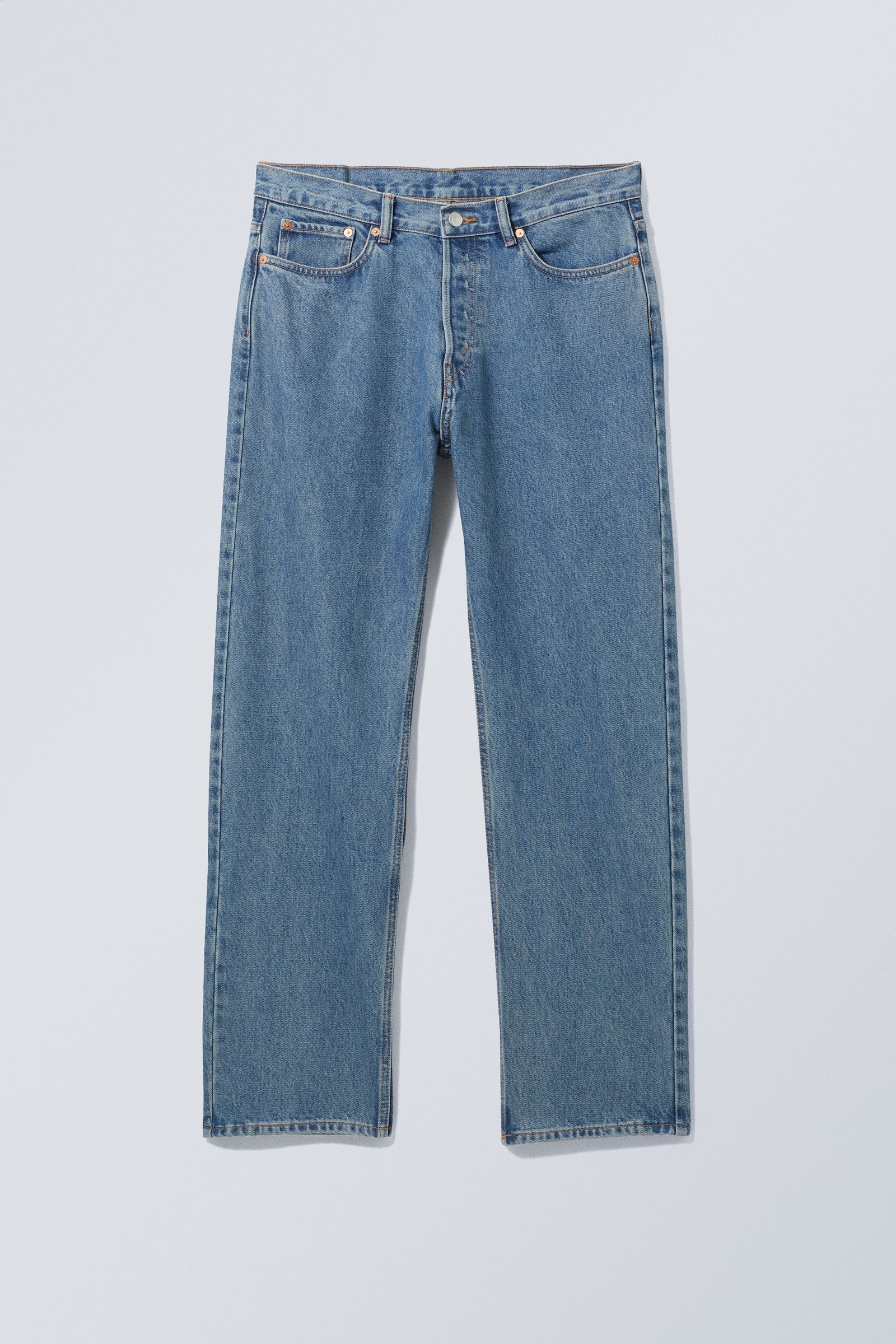 [LOW CLASSIC] / ☆ 25SS RELAXED-FIT JEANS / BLUE space relaxed straight leg jeans - 90s Blue - Medium Blue