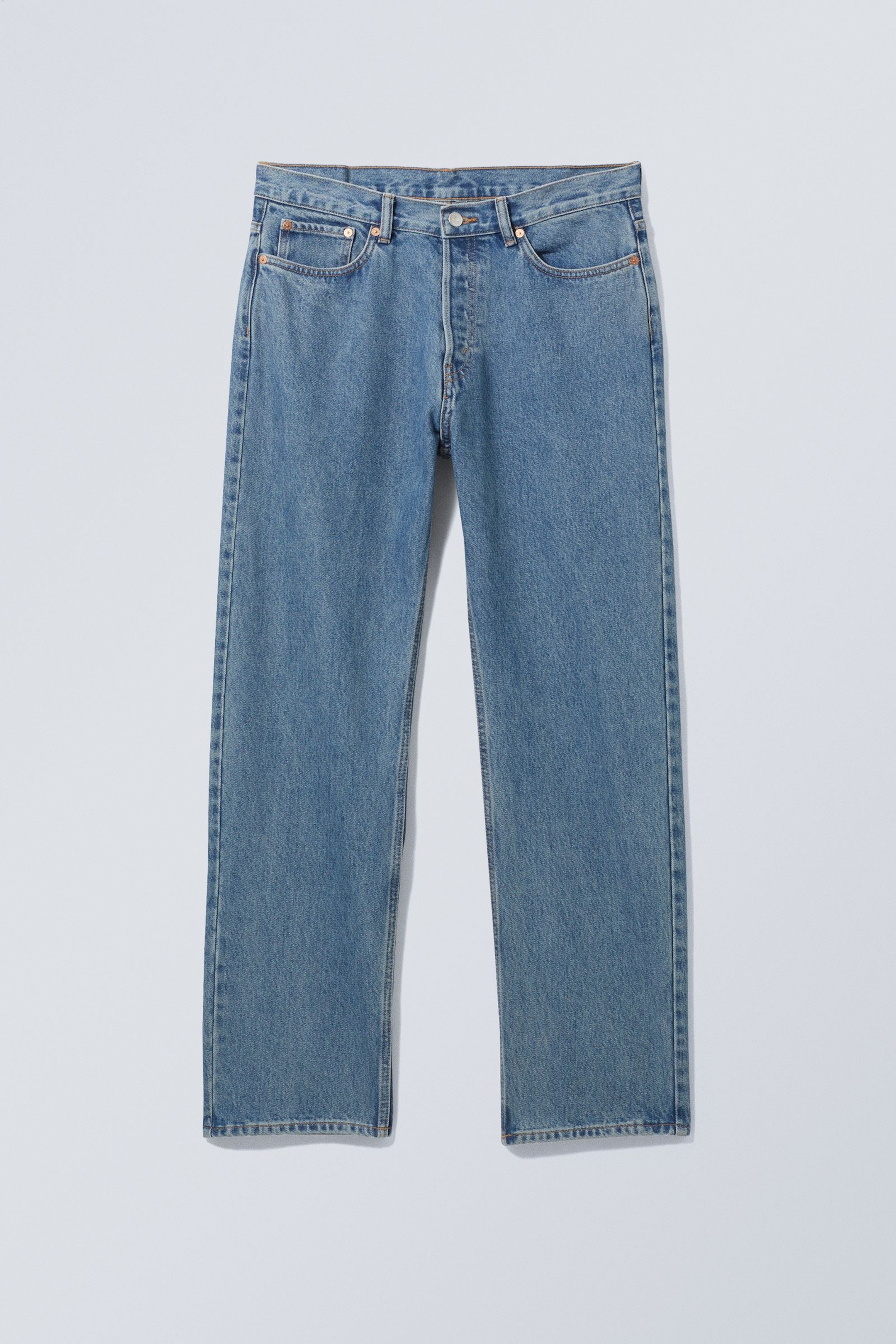 90s Blue - Medium Blue - Space Relaxed Straight Leg Jeans - 1
