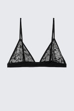 Schwarz - Triangel-BH aus Spitze mit Wirbelmuster - 3
